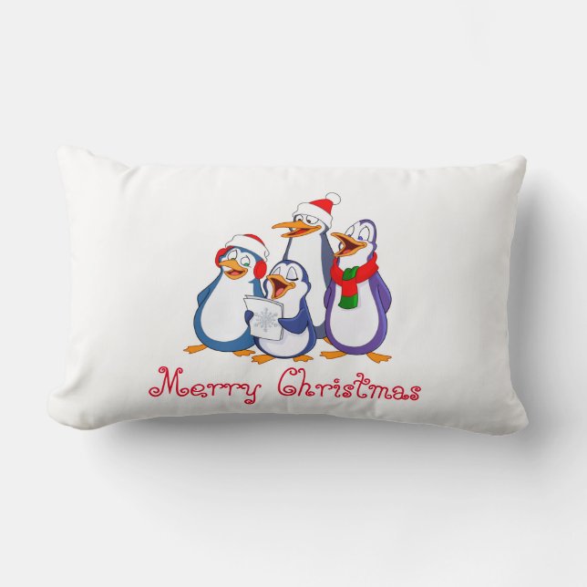 Oreiller de fête-Pingouins joyeux (Recto)