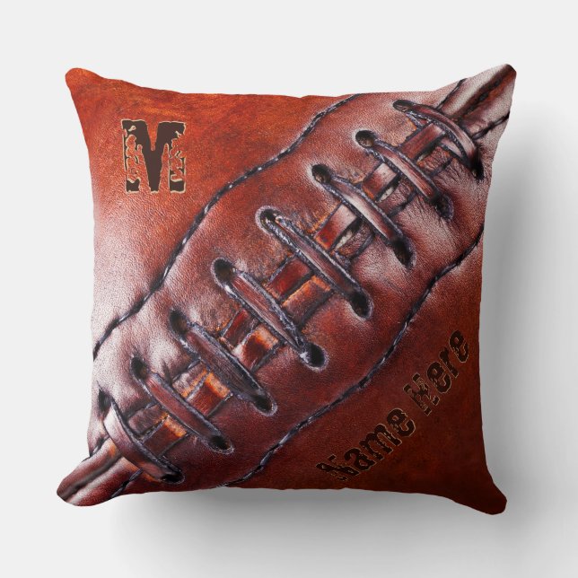 Oreiller de Football avec Votre Nom, Monogramme ou (Recto)