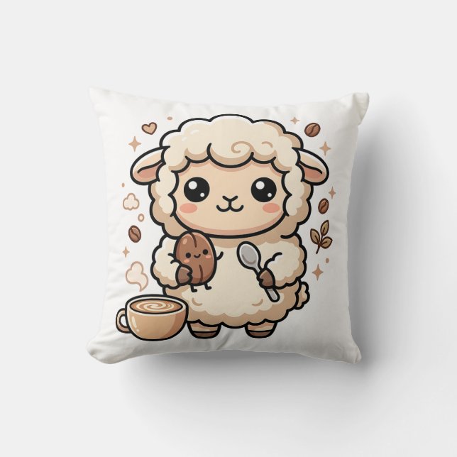 Oreiller de haricot de café de mouton mignon (Recto)