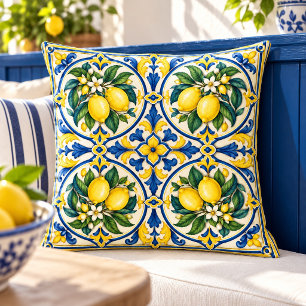Oreiller de jardin en carreaux de citron