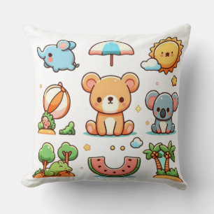 Oreiller de jet à motif d'animal mignon pour espac