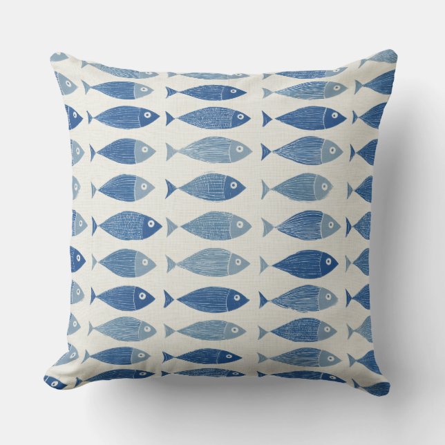 Oreiller de jet bleu de poisson (Recto)