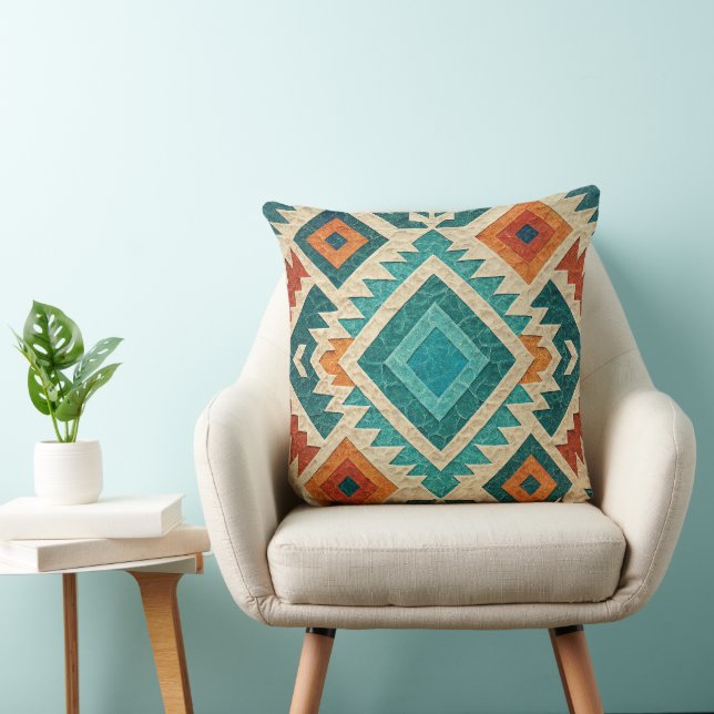 Oreiller de jet bohème tribal Navajo (Chaise)