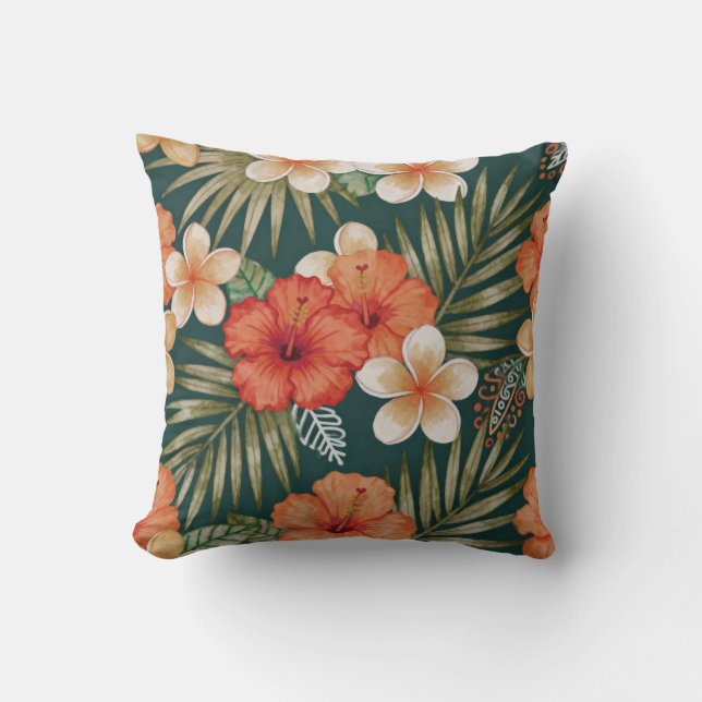 Oreiller de jet bold floral tropical (Recto)