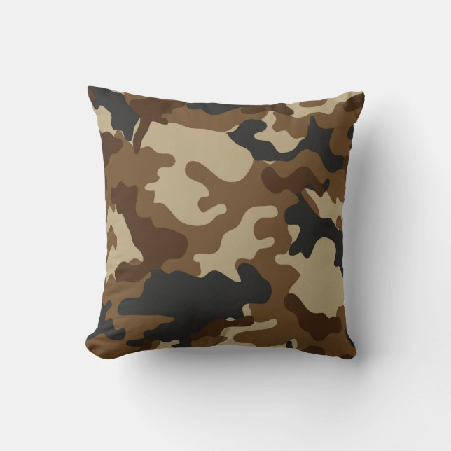 Oreiller de jet camouflage marron (Recto)