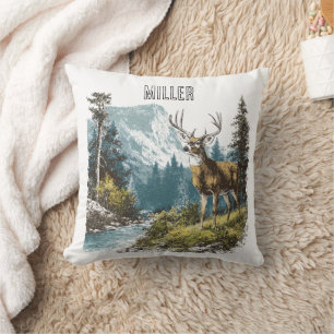 Oreiller de jet de cerf de nature