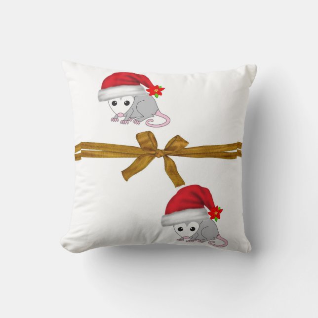Oreiller de jet de Noël, oreiller de jet de Possum (Recto)