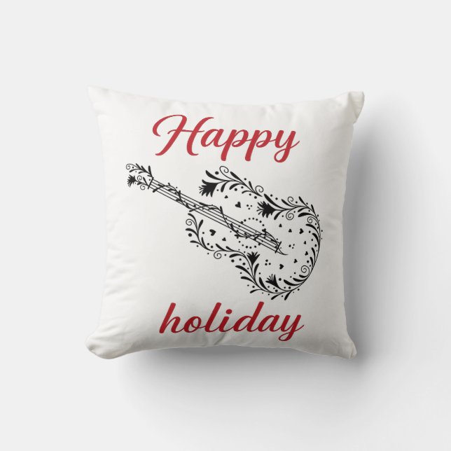 Oreiller de jet de script de vacances joyeuses | F (Recto)