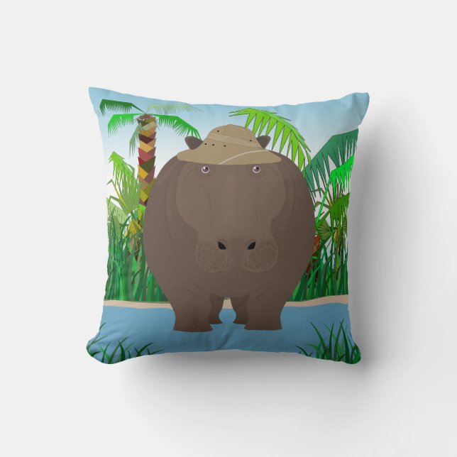 Oreiller de jet d'hippopotame (Recto)