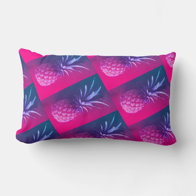 Oreiller de jet funky imprimé d'ananas rouge couss (Recto)