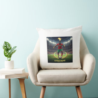 Oreiller de jet inspiré d'une légende du football