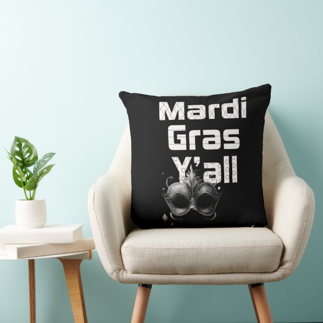 Oreiller de jet Mardi Gras à tous (Chaise)