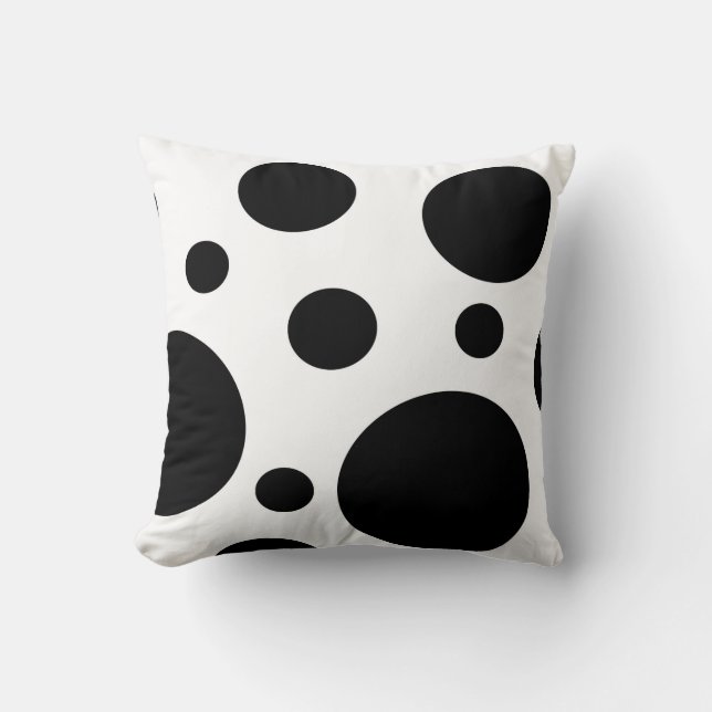 Oreiller de jet noir et blanc de cercles (Recto)