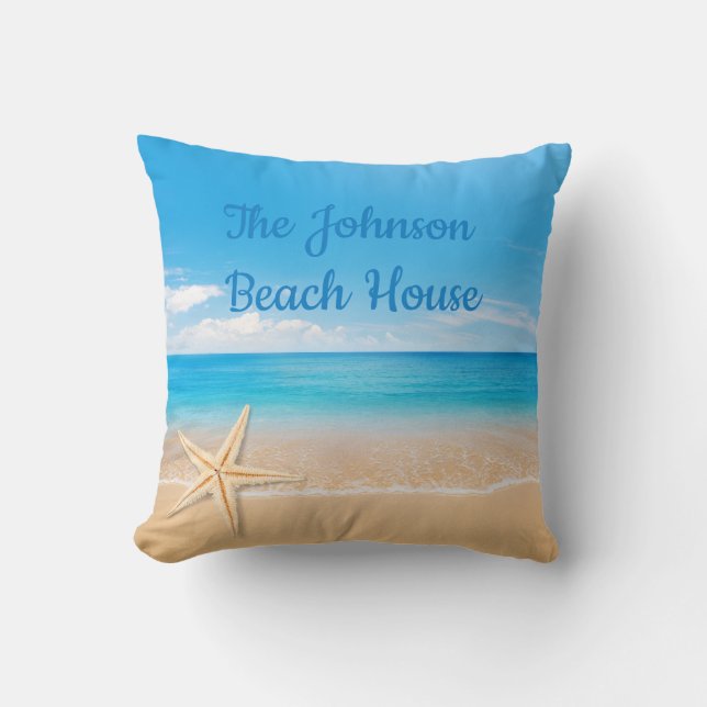 Oreiller de jet personnalisé pour maison de plage (Recto)