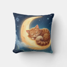 Oreiller de jet pour nurserie Chat Endormi sur la
