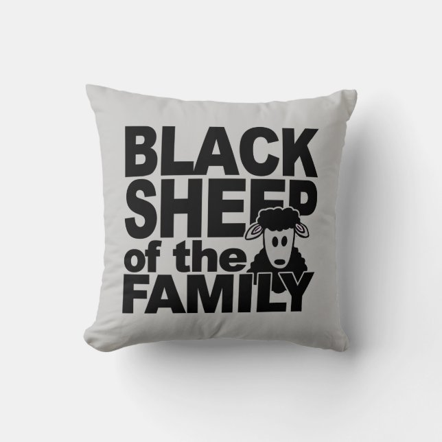 oreiller de jetage personnalisé Black Sheep (Recto)