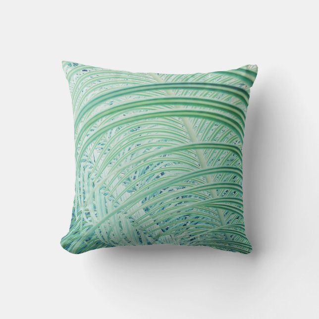 Oreiller de jeté à feuilles de palmier de plante v (Recto)