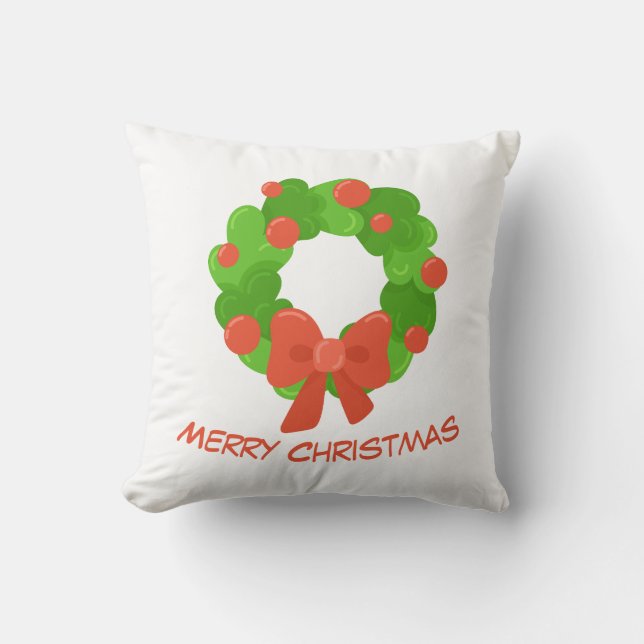 Oreiller de jeté Couronne de Noël (Recto)