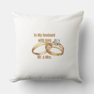 Oreiller de jeté d'anneau de mariage pour toujours