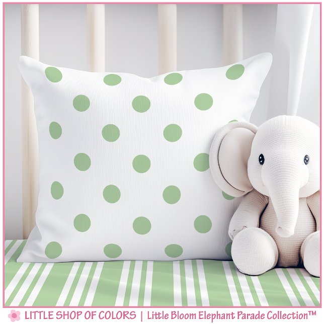 Oreiller de jeté de nurserie à pois verts (Créateur téléchargé)