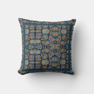 Oreiller de jeté Paisley vintage pour canapé divan