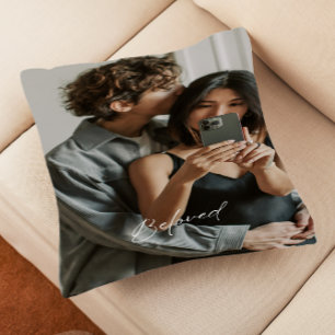 Oreiller de jeté pour couples romantiques avec écr