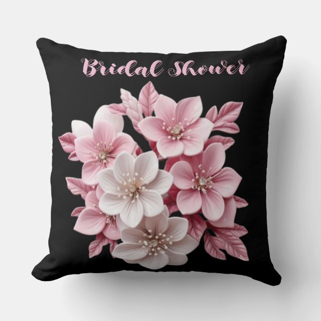 Oreiller de jeté pour douche de mariée florale – M (Recto)