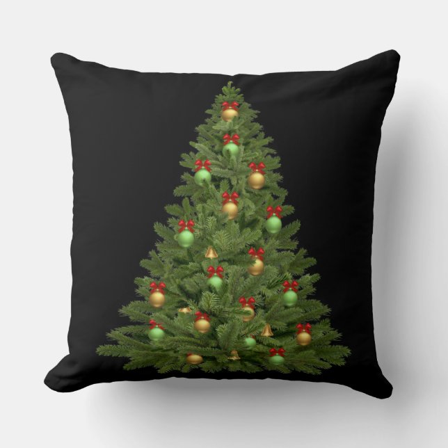 Oreiller de Jeu d'Arbre de Noël, Noir (Recto)