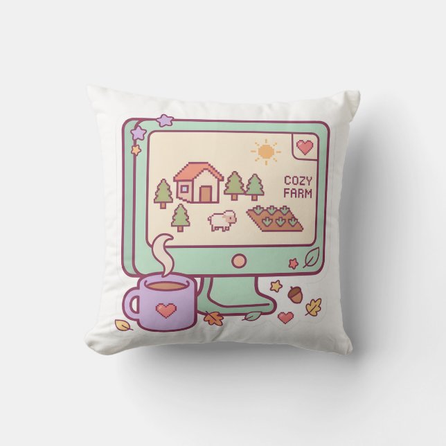 Oreiller de jeu PC Ferme Mignonne Pastel (Recto)