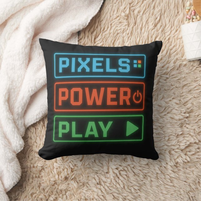 Oreiller de jeu – Pixels Power Play Décor de joueu (Couverture)