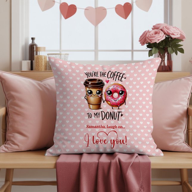 Oreiller de la Saint-Valentin avec nourriture drôl (Funny Food Valentine Pillow with Custom Name)