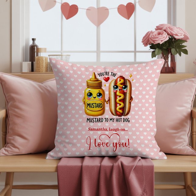 Oreiller de la Saint-Valentin avec un nom personna (Custom Name Funny Fruit Love Pun Valentine Pillow

)