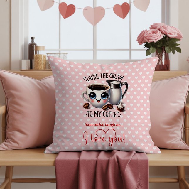 Oreiller de la Saint-Valentin drôle avec nom perso (Custom Name Cartoon Fruit Funny Valentine Pillow

)