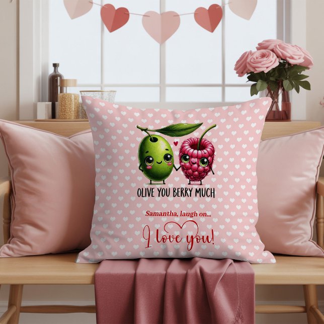 Oreiller de la Saint-Valentin personnalisé avec no (Funny Cartoon Food Valentine Pillow Personalized)