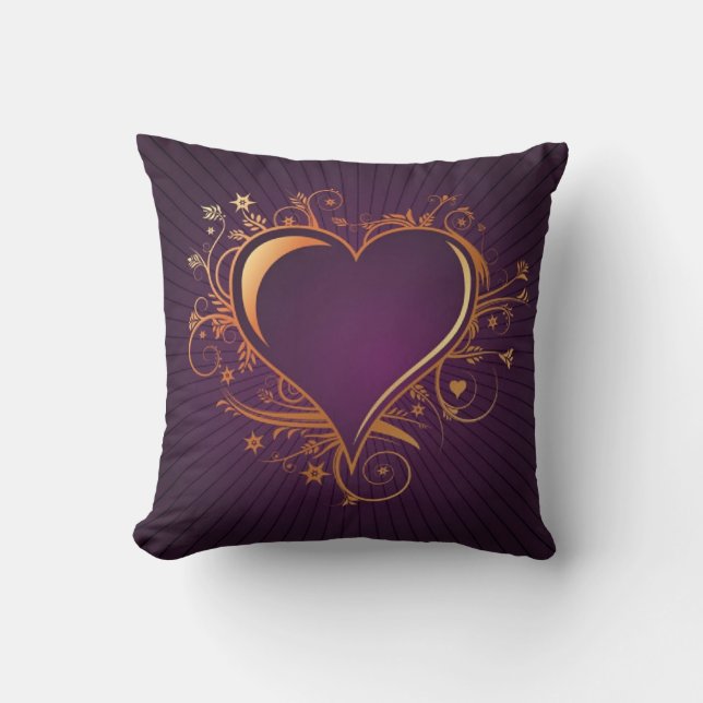 Oreiller de la Saint-Valentin Purple Passion (Recto)