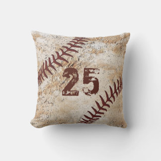 Oreiller de lancer de baseball vintage avec NUMÉRO