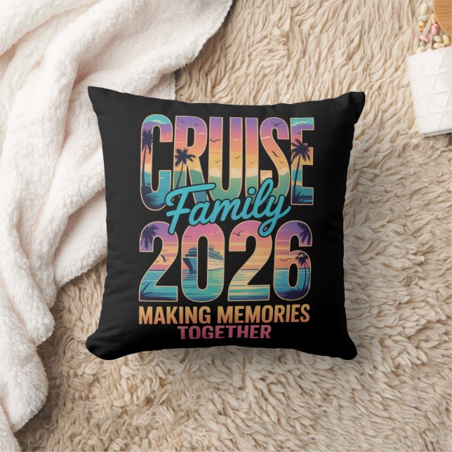 Oreiller de lancer de souvenir de croisière famili (Couverture)