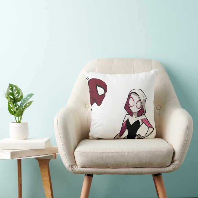 Oreiller de lancer de super-héros de style BD (Chaise)