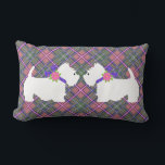 Oreiller de lancer West Highland Terrier<br><div class="desc">Un West Highland Terrier blanc mignon sur un fond de carreaux tartan rose et vert se prête à de nombreux produits. Adorable dans la nurserie ou la chambre des jeunes enfants comme thème de décoration ou pièce d'accent. Oreillers disponibles en plusieurs tailles.</div>
