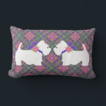 Oreiller de lancer West Highland Terrier<br><div class="desc">Un West Highland Terrier blanc mignon sur un fond de carreaux tartan rose et vert se prête à de nombreux produits. Adorable dans la nurserie ou la chambre des jeunes enfants comme thème de décoration ou pièce d'accent. Oreillers disponibles en plusieurs tailles.</div>