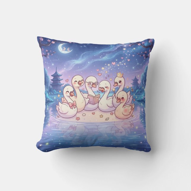 Oreiller de l'histoire du cygne au clair de lune (Recto)