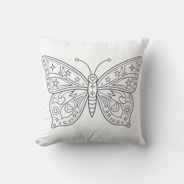 Oreiller de livre de coloriage de papillon (Recto)