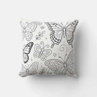 Oreiller de livre de coloriage de papillon