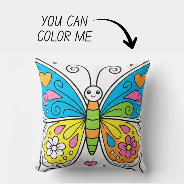 Oreiller de livre de coloriage de papillon (Créateur téléchargé)
