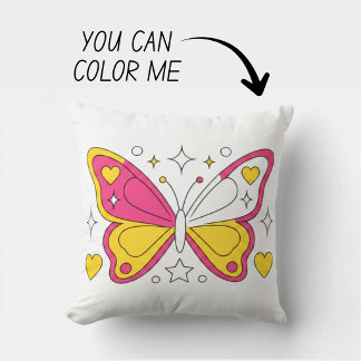 Oreiller de livre de coloriage de papillon