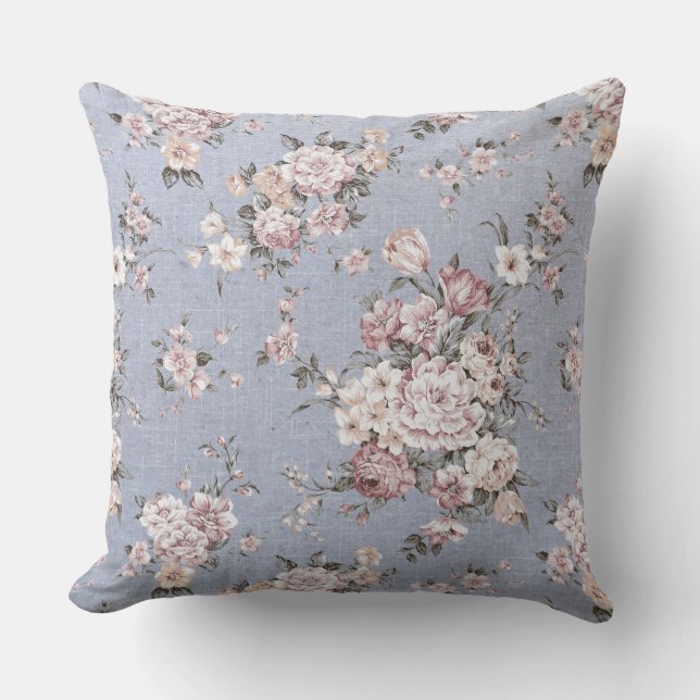 Oreiller de luxe floral lilas (Recto)