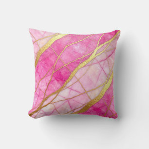 Oreiller de luxe moderne en marbre rose chaud et o