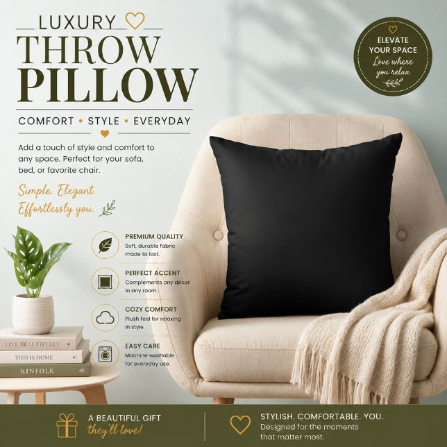Oreiller de luxe noir pour décoration (Créateur téléchargé)