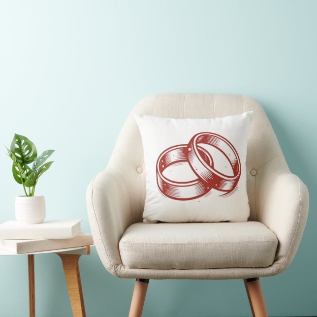 Oreiller de mariage aux anneaux entrelacés - Annon (Chaise)