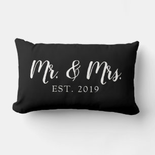 Oreiller de mariage établi M. et Mme Script